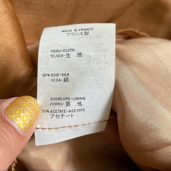 Givenchy Light Brown & White Lace Silk Dress w/Bow - Picture 6 of 16